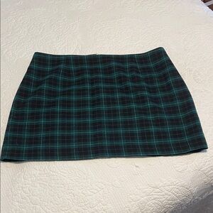 Old Navy Green Plaid Mini Skirt